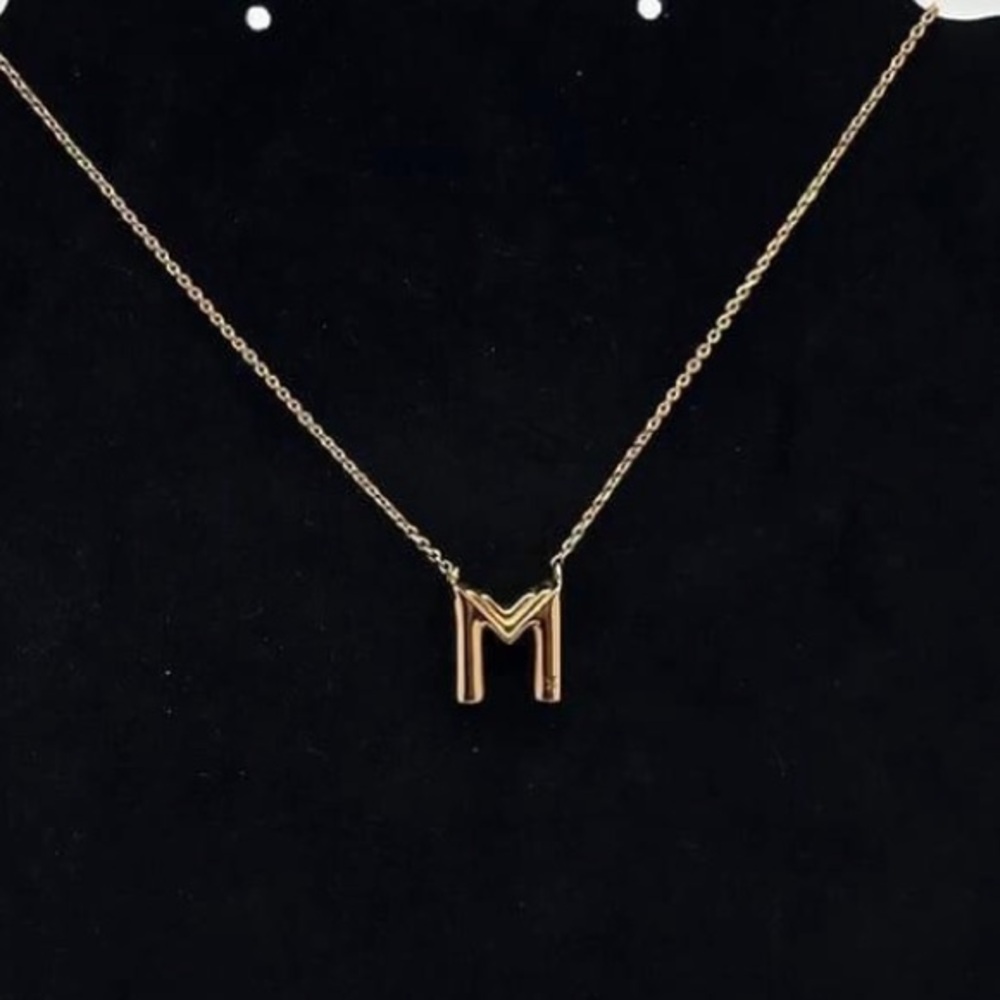 Louis Vuitton Gold M Initial Necklace